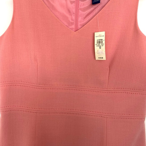 NWT Ann Taylor V-Neck Pink Sheath Dress- Sz 12 - Picture 6 of 10